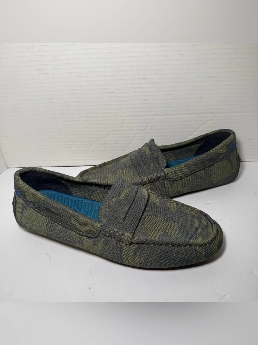 Rothy's The Driving Loafer Mens Sz. 8.5 -Womens Sz. 10 Forest Camo Knit Slip On